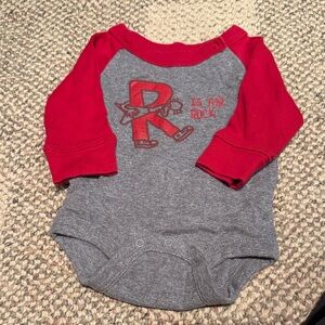 Gap Red & Gray Baby Raglan Bodysuit